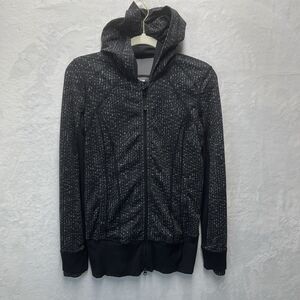 Lululemon Daily Practice Jacket Women’s‎ Sz 6 Samba Snake Stretch Hooded Black
